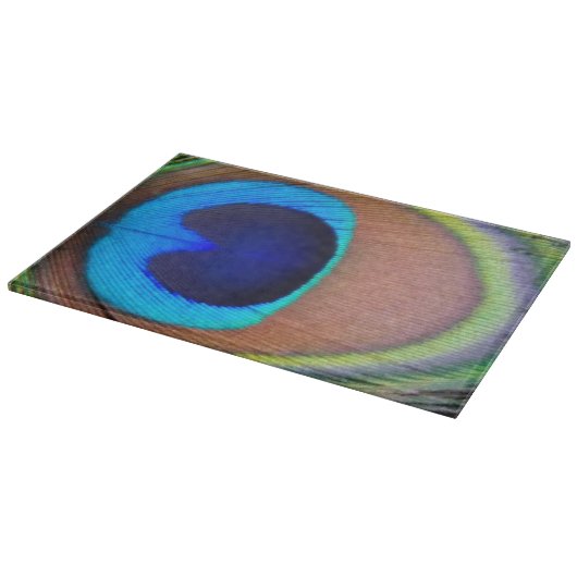 Colorful Peacock Feather Eyespot Snijplank (Hoek)