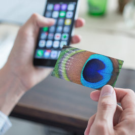 Colorful Peacock Feather Eyespot Visitekaartje