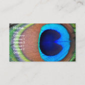 Colorful Peacock Feather Eyespot Visitekaartje (Voorkant)