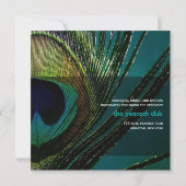 Colorful Peacock Feather Foto Boho Chic Wedding Kaart (Achterkant)