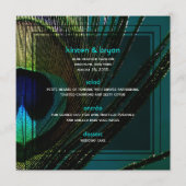 Colorful Peacock Feather Foto Boho Chic Wedding Menu (Voorkant)