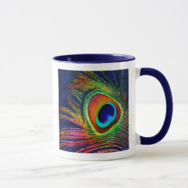 Colorful Peacock Feather Print Coffee Mok