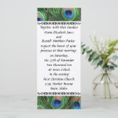 Colorful Peacock Feather Wedding Invitation Kaart (Staand voorkant)