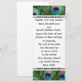 Colorful Peacock Feather Wedding Invitation Kaart (Voorkant / Achterkant)