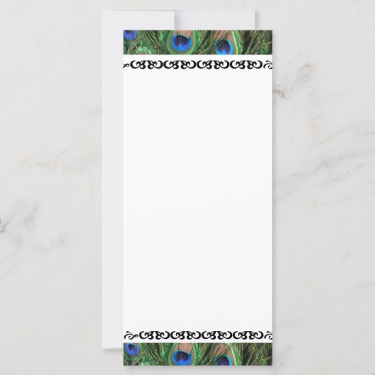 Colorful Peacock Feather Wedding Table Numbers (Voorkant)
