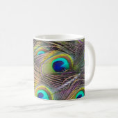 Colorful Peacock Feathers Design Coffee Mok Cup (Voorkant rechts)