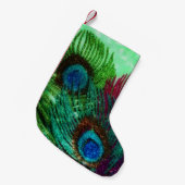 Colorful Peacock Feathers Kleine Kerstsok (Voorkant (Hangend))