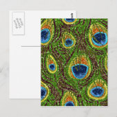 Colorful Peacock Feathers Print Briefkaart (Voorkant / Achterkant)