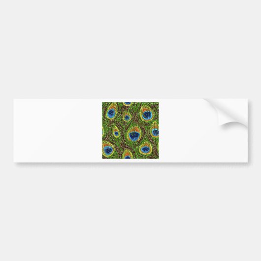 Colorful Peacock Feathers Print Bumpersticker (Voorkant)