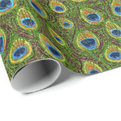 Colorful Peacock Feathers Print Cadeaupapier (Rol Hoek)