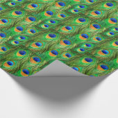 Colorful Peacock Feathers Print Cadeaupapier (Hoek)