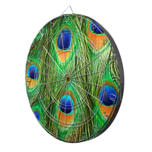 Colorful Peacock Feathers Print Dartbord (Voorkant Rechts)