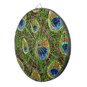 Colorful Peacock Feathers Print Dartbord (Voorkant Rechts)