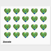Colorful Peacock Feathers Print Hart Sticker (Vel)