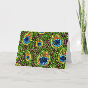 Colorful Peacock Feathers Print Kaart