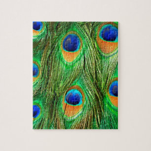 Colorful Peacock Feathers Print Legpuzzel