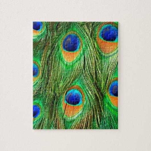 Colorful Peacock Feathers Print Legpuzzel (Verticaal)