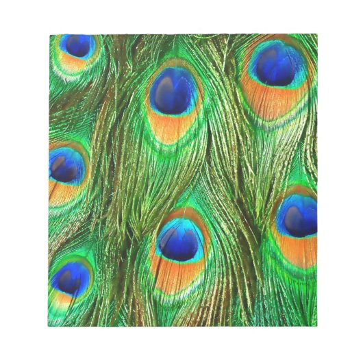 Colorful Peacock Feathers Print Notitieblok (Voorkant)
