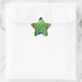 Colorful Peacock Feathers Print Ster Sticker (Tas)