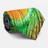 Colorful Peacock Feathers Print Stropdas (Opgerold)