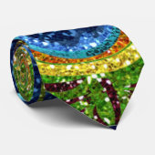 Colorful Peacock Feathers Print Stropdas (Opgerold)