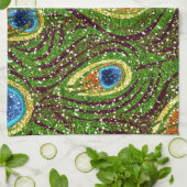 Colorful Peacock Feathers Print Theedoek (Gevouwen)