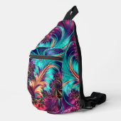 Colorful Peacock Feathers Sling Bag (Rechterhoek)