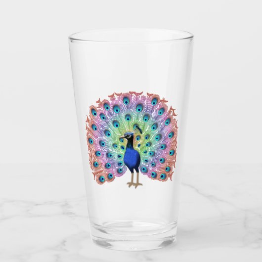 Colorful Peacock Glas (Voorkant)