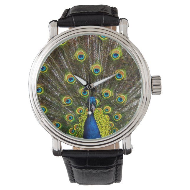 Colorful peacock horloge (Voorkant)
