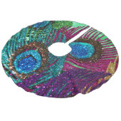 Colorful Peacock Imitatie Linnen Kerstboom Kleed (Gekanteld)