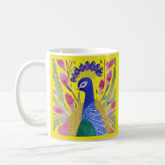 Colorful Peacock Koffiemok (Links)
