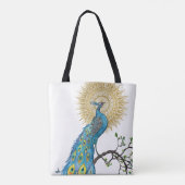 Colorful Peacock Mandala Tote Bag (Achterkant)