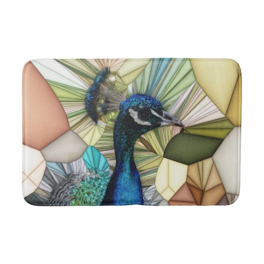 Colorful Peacock Mosaic Bath Mat (Voorkant)