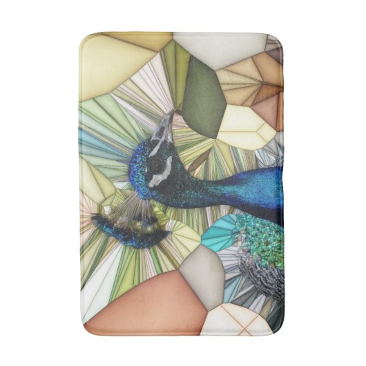 Colorful Peacock Mosaic Bath Mat (Voorkant Verticaal)