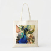 Colorful Peacock Mosaic Budget Canvas tas (Voorkant)