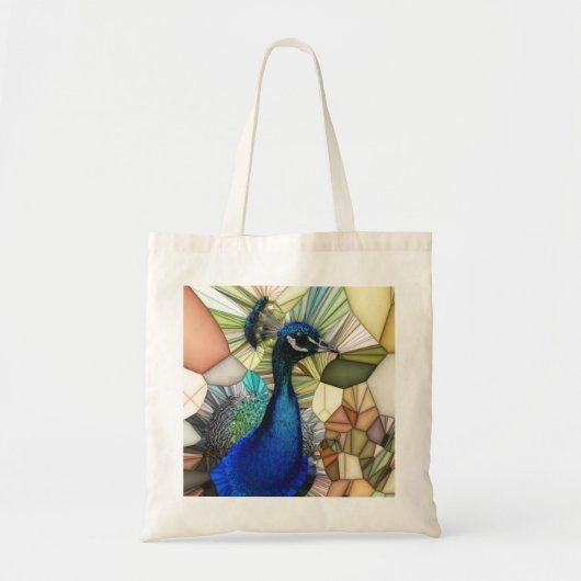 Colorful Peacock Mosaic Budget Canvas tas (Voorkant)