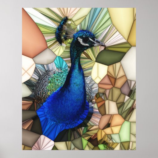 Colorful Peacock Mosaic Poster (Voorkant)