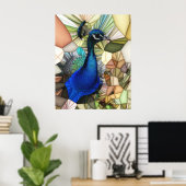 Colorful Peacock Mosaic Poster (Thuiskantoor)