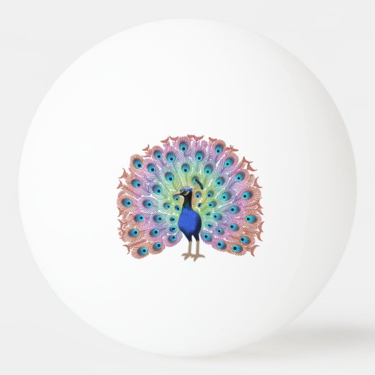 Colorful Peacock Pingpongbal (Voorkant)