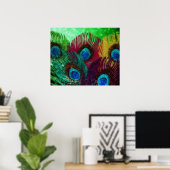 Colorful Peacock Poster (Thuiskantoor)