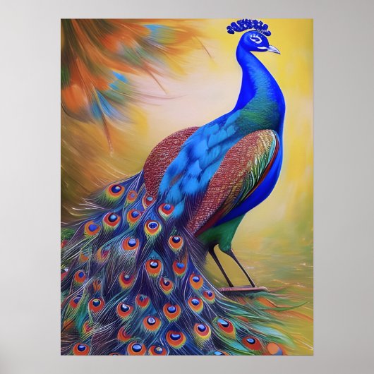 Colorful Peacock Poster (Voorkant)
