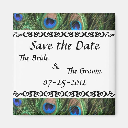 Colorful Peacock sparen de Datum Magneet (Voorkant)