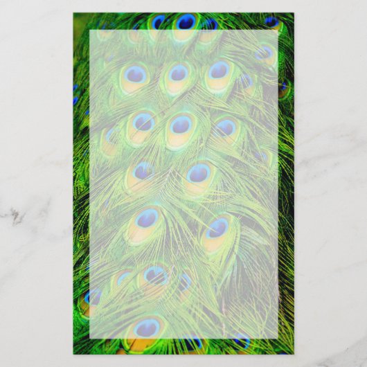 Colorful Peacock Stationery Briefpapier (Voorkant)