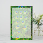 Colorful Peacock Stationery Briefpapier (Staand voorkant)
