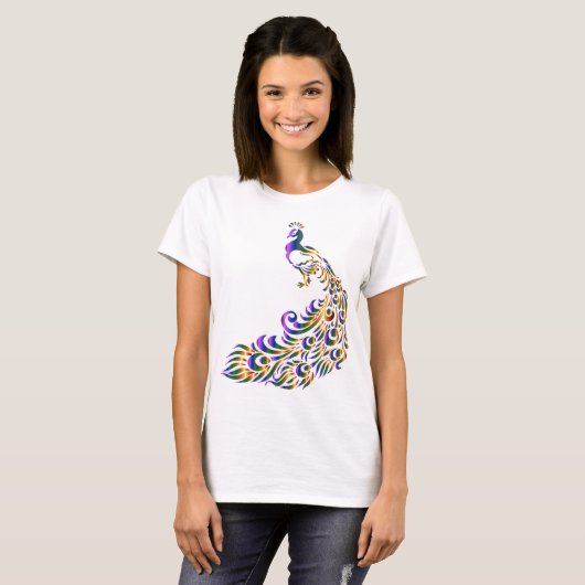 Colorful Peacock T-shirt (Voorkant volledig)