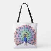 Colorful Peacock Tote Bag (Achterkant)