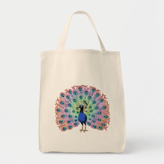 Colorful Peacock Tote Bag (Voorkant)