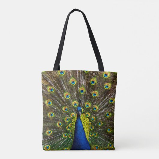 Colorful peacock tote bag (Achterkant)