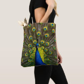 Colorful peacock tote bag (Dichtbij)