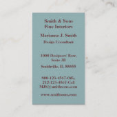 Colorful  Peacock Visitekaartje (Achterkant)